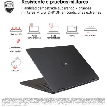 LG 14ZD90T-G.AX78B Portátil 14" WUXGA IPS Intel Core Ultra 7-255H, 16GB RAM, 1TB SSD, Sin SO, 1.1kg, 30h, Negro