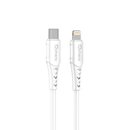 Qcharx international Cable Tipo C a Lightning Carga Rápida 20W PVC Blanco 1m