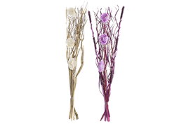 DKD Home Decor Surtido de 2 Ramos de Flores Secas (Lila y Blanco)