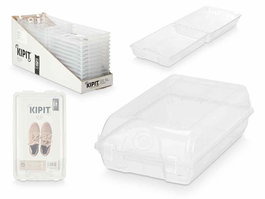 Kipit Caja Organizador Zapatos Señora Plástico Transparente 19 x 10.5 x 33 cm (Set de 12)