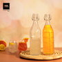 Inde Botella Transparente con Tapon Hermetico 1L 8.6x31cm (12 Unidades)