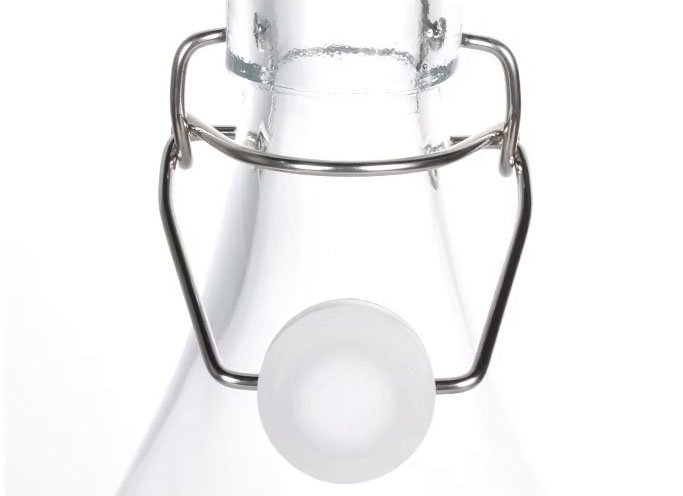 Inde Botella Transparente con Tapon Hermetico 1L 8.6x31cm (12 Unidades)