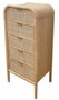 DKD Home Decor Chifonier Tropical Natural Madera de Abeto y Ratán 5 Cajones 100 x 46 x 35 cm
