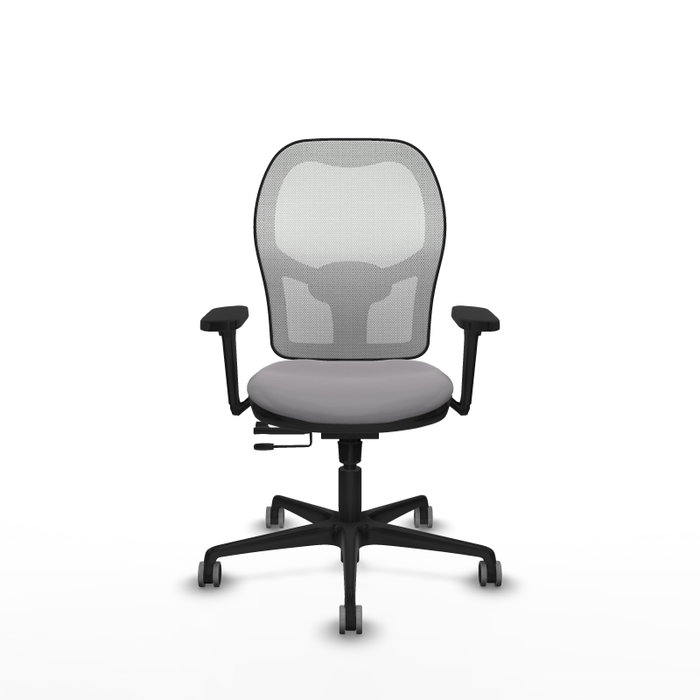 PIQUERAS Y CRESPO Silla de oficina Jorquera con mecanismo Sincro/Traslack, Gris y Blanco