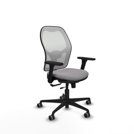 PIQUERAS Y CRESPO Silla de oficina Jorquera con mecanismo Sincro/Traslack, Gris y Blanco