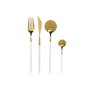 DKD Home Decor Cubertería Basicos Chic Set de 24 Piezas Dorado Blanco Inox