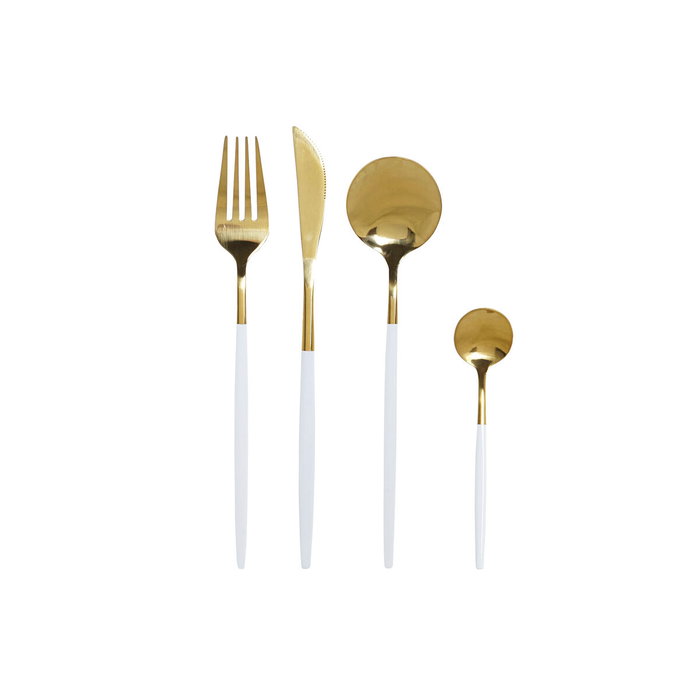 DKD Home Decor Set de Cubertería Chic de 24 Piezas en Acero Inoxidable Dorado DKD Home Decor Set de Cubertería Chic de 24 Piezas en Acero Inoxidable Dorado