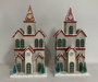 DKD Home Decor Set de 2 Adornos CASA LED MDF Rojo, Verde y Blanco