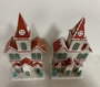 DKD Home Decor Set de 2 Adornos CASA LED MDF Rojo, Verde y Blanco