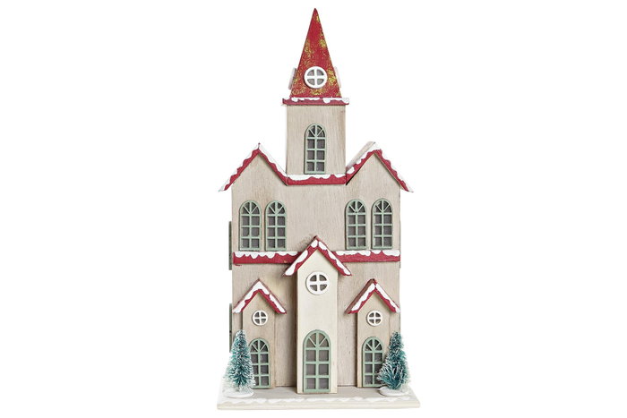 DKD Home Decor Set de 2 Adornos CASA LED MDF Rojo, Verde y Blanco DKD Home Decor Set de 2 Adornos CASA LED MDF Rojo, Verde y Blanco