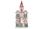 DKD Home Decor Set de 2 Adornos CASA LED MDF Rojo, Verde y Blanco