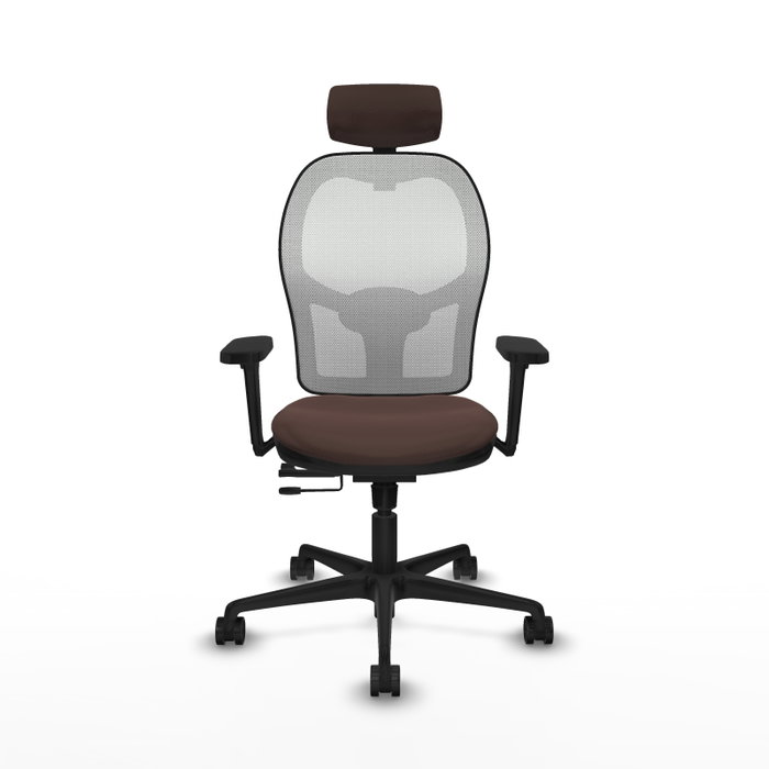 PIQUERAS Y CRESPO Silla de oficina Jorquera con mecanismo Sincro/Traslack, Marrón oscuro y Blanco PIQUERAS Y CRESPO Silla de oficina Jorquera con mecanismo Sincro/Traslack, Marrón oscuro y Blanco