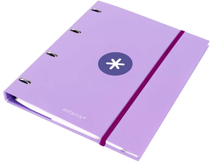 Antartik Carpeta con recambio a4 cuadro 5mm forrada 4 anillas 25mm redondas color lavanda 100 hojas 100g Antartik Carpeta con recambio a4 cuadro 5mm forrada 4 anillas 25mm redondas color lavanda 100 hojas 100g