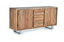 Giner y Colomer Aparador 4 Puertas Madera de Acacia Natural 82 x 172 x 45 cm
