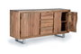 Giner y Colomer Aparador 4 Puertas Madera de Acacia Natural 82 x 172 x 45 cm