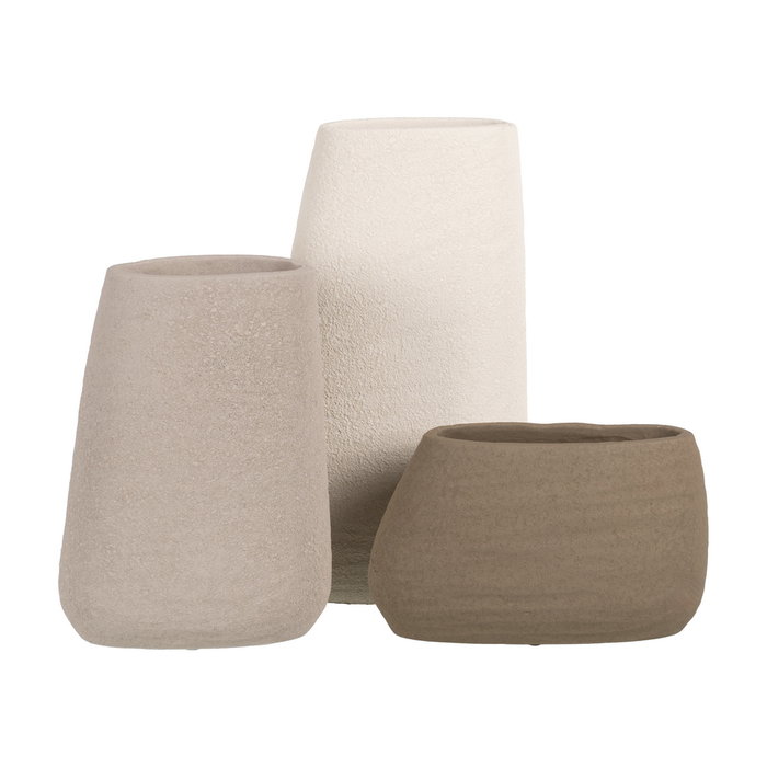 Jarrón Gris Oscuro Cerámica Decoración 30 X 16 cm
