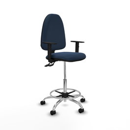 PIQUERAS Y CRESPO Taburete Aýna Azul Marino con Respaldo Regulable