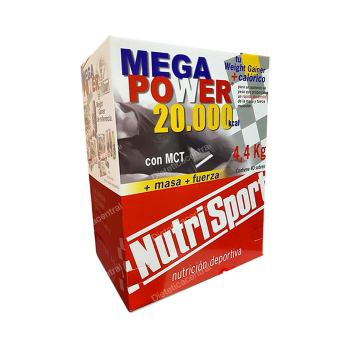 NUTRISPORT Megapower 20.000 Fresa 40Sbrs - Batido de Proteínas, MCT y Carbohidratos para Aumentar Masa Muscular y Potencia - Sabor Fresa NUTRISPORT Megapower 20.000 Fresa 40Sbrs - Batido de Proteínas, MCT y Carbohidratos para Aumentar Masa Muscular y Potencia - Sabor Fresa