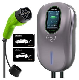Qoltec 2w1 Typ2 22kW LCD 3 fases Wallbox con cable de 5m