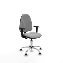 PIQUERAS Y CRESPO Silla de oficina Algarra Gris claro con Base cromada y Brazos 1D