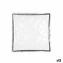 Quid Plato Cuadrado Melamina Select Filo 19x19x4,5 cm (12 Unidades) Blanco y Negro