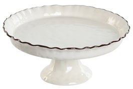 DKD Home Decor Plato de Porcelana Blanco con Pie