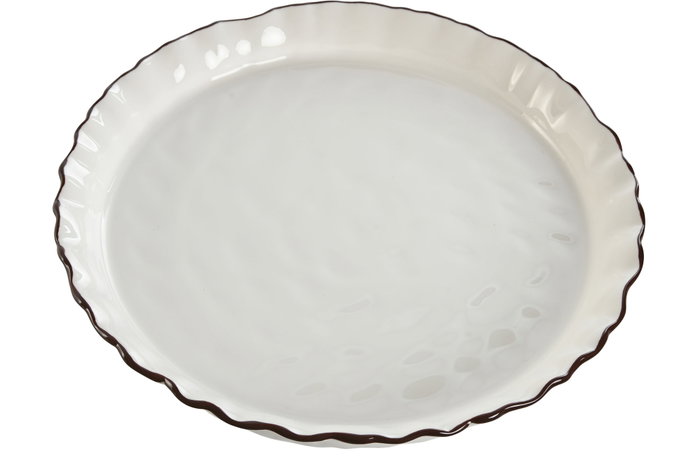 DKD Home Decor Plato de Porcelana Blanco con Pie