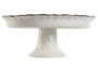 DKD Home Decor Plato de Porcelana Blanco con Pie