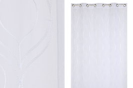 DKD Home Decor Cortina de Poliéster Bordada con Anillas Blanca 140x260 cm