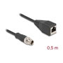 DeLOCK Cable M12 codificado X 8 pin macho a RJ45 hembra PVC 0,5 m