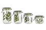 DKD Home Decor Bote Set de 4 Cristal Verde 11.3 x 21.7 x 11.3 cm