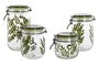 DKD Home Decor Bote Set de 4 Cristal Verde 11.3 x 21.7 x 11.3 cm