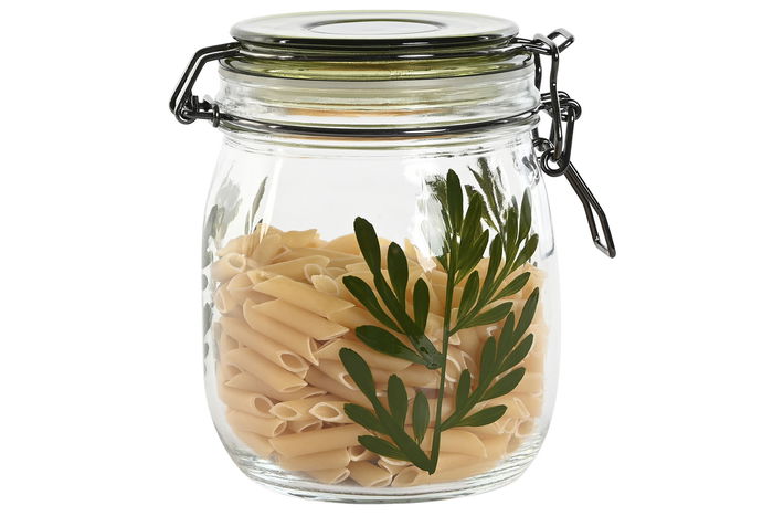 DKD Home Decor Bote Set de 4 Cristal Verde 11.3 x 21.7 x 11.3 cm