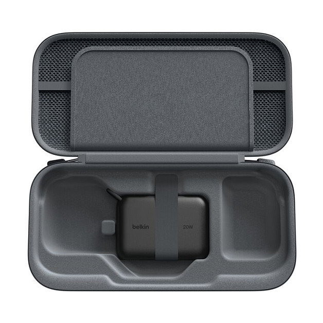 Belkin ENA001hqCH-V2 Estuche de viaje con batería externa para Nintendo Switch y Switch 2, Carbón vegetal