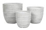 DKD Home Decor Set de 3 Maceteros de Magnesia Gris