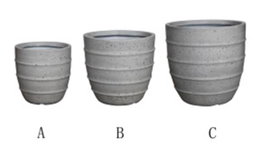 DKD Home Decor Set de 3 Maceteros de Magnesia Gris
