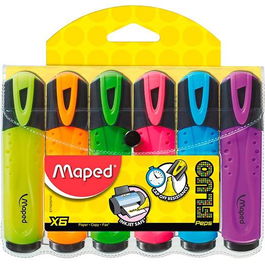 Maped Marcador Fluorescente Peps Classic, Colores Surtidos, Blíster 6 Unidades