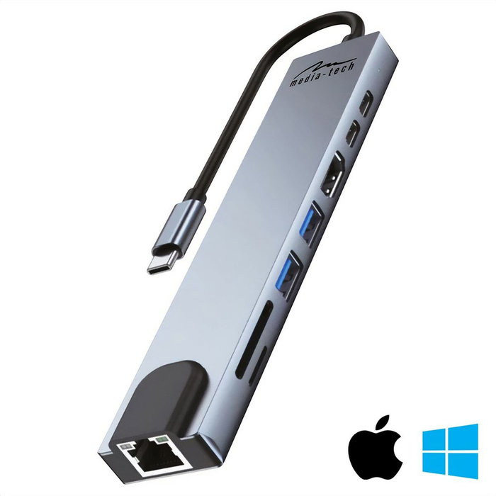 Media-Tech Hub USB-C 8in1 MT5046 Media-Tech Hub USB-C 8in1 MT5046