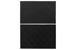 DKD Home Decor Felpudo Terraza Y Jardin Negro Goma Geometrico 40 x 0.3 x 60 cm (2 Unidades)