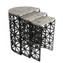 Hanah Home Juego de Mesas Nido Stil Mármol Blanco Estilo Moderno 3 Piezas