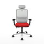 PIQUERAS Y CRESPO Silla de oficina Haches Sincro/Traslack Rojo y Blanco