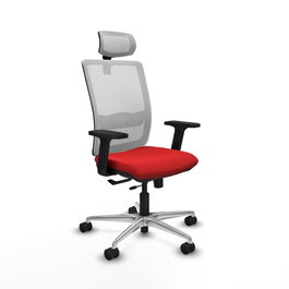 PIQUERAS Y CRESPO Silla de oficina Haches Sincro/Traslack Rojo y Blanco