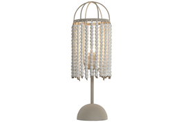 DKD Home Decor Lámpara Sobremesa Blanco Beige 4 Unidades 19 x 61 x 19 cm