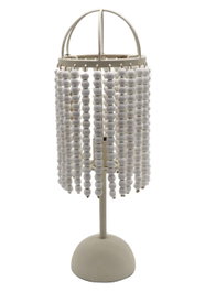 DKD Home Decor Lámpara de Sobremesa Metal y Madera Blanco