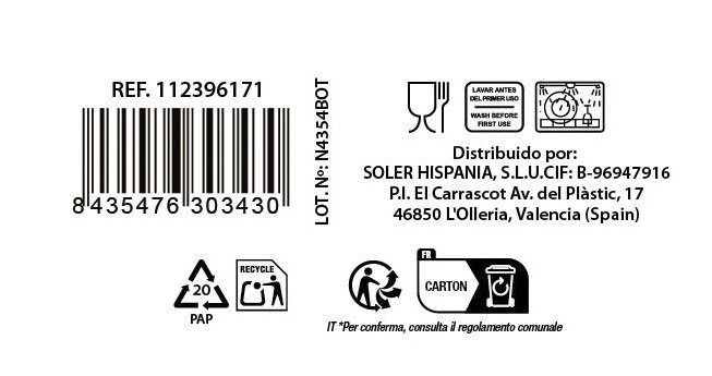La Mediterranea Set de 6 Vasos Corella 475ml