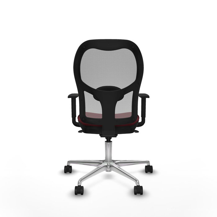 PIQUERAS Y CRESPO Silla de oficina Jorquera con mecanismo Sincro, similpiel granate y malla gris PIQUERAS Y CRESPO Silla de oficina Jorquera con mecanismo Sincro, similpiel granate y malla gris