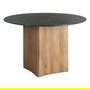 Mesa Comedor Natural-Verde Madera-Mármol 115 X 115 X 76 cm
