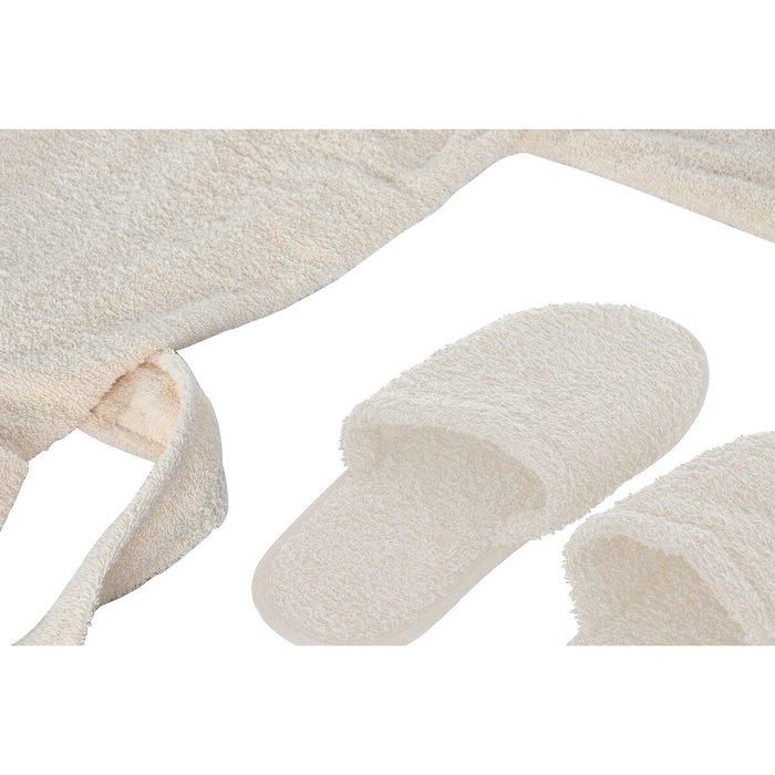 DKD Home Decor Set de 2 Albornoces para Hombre Crema 63x120 cm DKD Home Decor Set de 2 Albornoces para Hombre Crema 63x120 cm