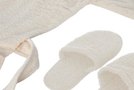 DKD Home Decor Albornoz Crema 1 x 120 x 63 cm Set de 2 Algodón/Poliéster Hombre