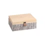 DKD Home Decor Caja Decorativa Natural MDF Bambú 18 x 12.5 x 7 cm (2 Unidades)
